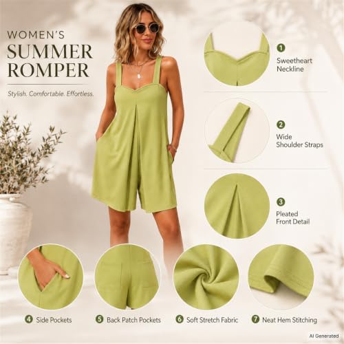 Overol de verano para mujer largo casual holgado con bolsillos 7