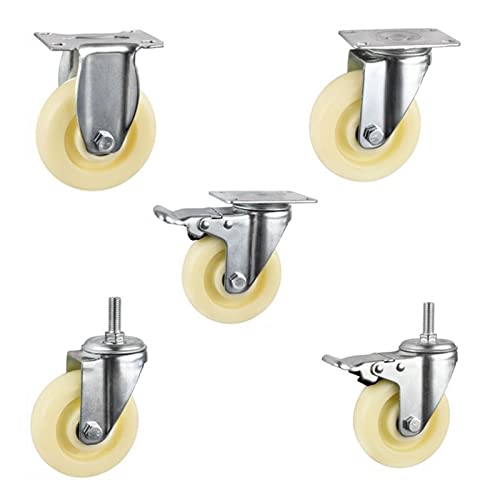 VALOYI 1 peça 4 polegadas rodízio de nylon médio plano universal roda freio volante carrinho (cor: f