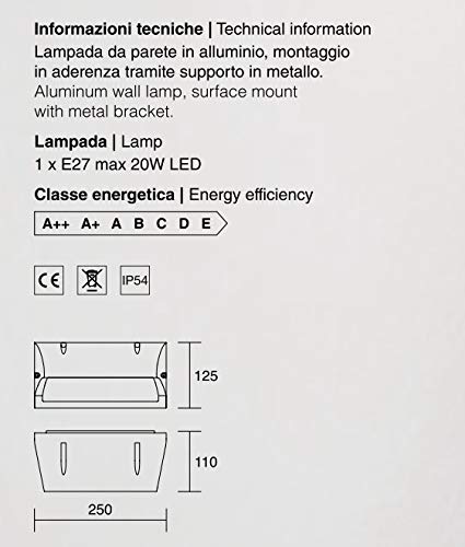 Applique lampada da parete bianca per esterno