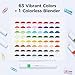 Ohuhu Markers for Adult Coloring Books No Bleeding 64 Colors Water-based Coloring Markers Dual Tips Drawing Pens for Kids Adults Beginners Lettering Journaling (Brush & Fine)