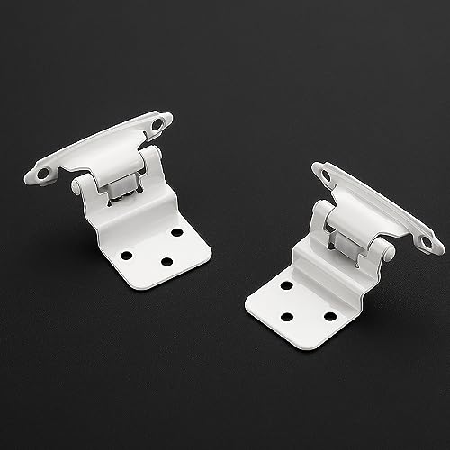 Image of Ravinte 10 Packs (5 Pairs) 3 /8 inch Inset White Cabinet Hinge,Self Closing Hinges for Kitchen /Bathroom /Furniture Cabinets & Doors,Decorative Cabinet Hardware Kitchen Cabinet Hinge with Door Bumper