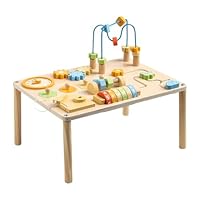 Filvczt Baby Play Table, Learning Table With Bead Maze, Wooden Activity Tables, With Educational And Skill Enhancing, 39.5x29.5x33cm, For Boys & Girls, Kids, Preschool, Nursery
