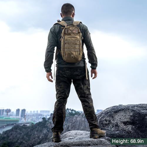 Mardingtop Small Tactical Backpack,Molle Military Rucksack Daypack for Backpacking Camping Hiking Traveling,18L Backpack - Thumbnail 2
