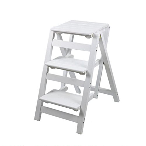Taburetes escalera Taburete Plegable de Madera Escalera de Escalada portátil hogar Plegable Taburete de Cocina Silla de Escalada Creativo Taburete Alto Taburete Taburetes escalera (Color : B)