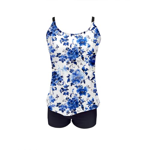 Womens Athletic 2 Piece Tankini Swimsuits Modest Swim Tank Tops with Sports Bra and Boyshorts Bathing Suits4
