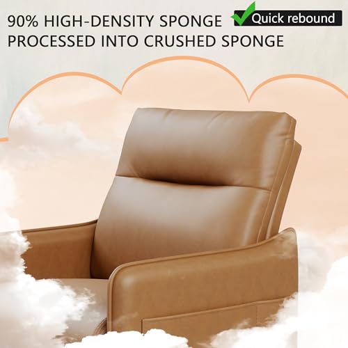 Sillón tapizado marrón con reposabrazos y mesa lateral miniatura 6