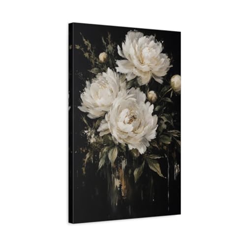 Toile Pivoines au-dessus du Canapé : Déco Murale Salon Moderne 40x60 cm