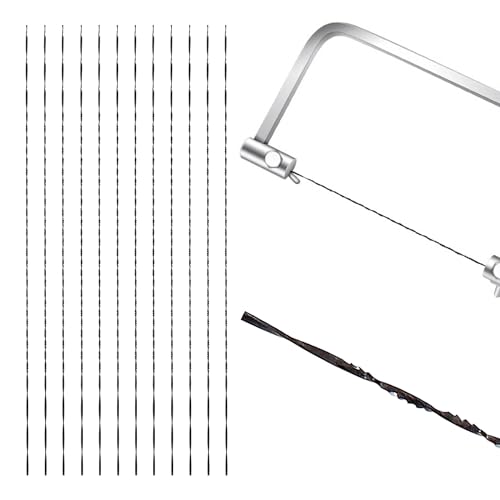 VooGenzek 12 pieces 1# scroll saw blades with spiral teeth, round saw blades, spiral scroll saw blades, for metal cutting, saws, carving (1#)