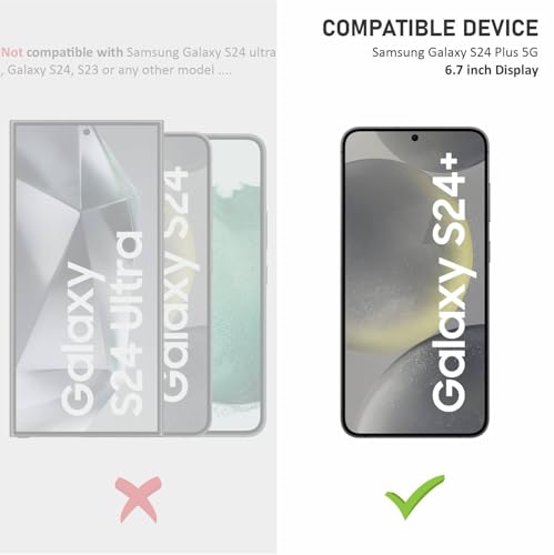 Image of SupCares Tempered Glass for Samsung Galaxy S24 Plus (6.7 Inch) With Installation Kit | Military-Grade Gorilla Screen Protector | Edge to Edge Coverage | Black