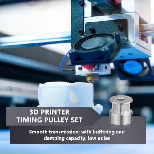 ULTECHNOVO 2Gt Synchronrad 20 Zähne Bohrung Aluminium Zahnscheibe mit 2 Stück Länge 200 Mm Breite 6 Mm Riemen für 3D-Drucker CNC Mechanischen Antrieb (Silber)