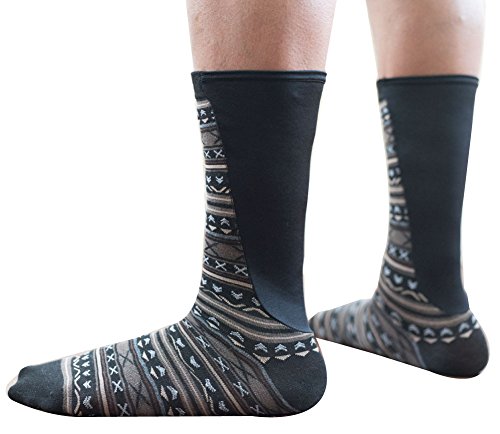 Xpandasox Mens Large Calf/Athletic Calf Cotton Blend Black/Navy Crew Socks