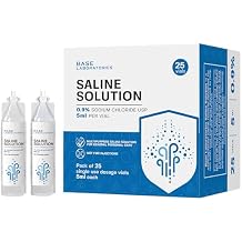 BASE LABORATORIES 0.9% Saline Solution Vials - Versatile 0.9% Sodium Chloride Saline Ampoules - Preservative Free Saline Solution Single use vials - USP Grade 25 Vials x 5ml Count