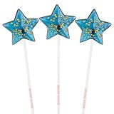 Sparko Sweets Sparkly Navy Star Lollipops, Blue Raspberry Flavor, 2' Diameter, 2 lbs, 24 Count, Handcrafted in the USA - Perfect for Parties, Baby Showers, and Events