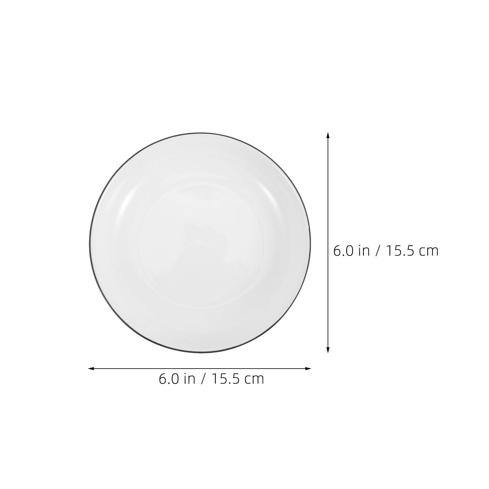 Set di 6 Piatti da Dessert in Ceramica Bianca, Elegante