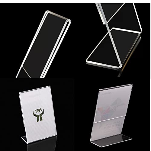 Naisfei 8xA6 Clear Acrylic Menu Holder Stand - Restaurant Cafe Bar Countertop Sign & Leaflet Display for Food Truck Takeaway, Retail - Image 3