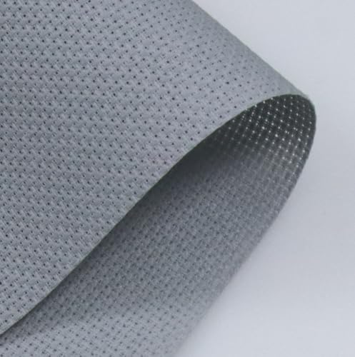Image of KCS 16CT Counted Cotton Cross Stitch Aida Cloth Fabric (Light Grey, 59 inch x 1 Yard)