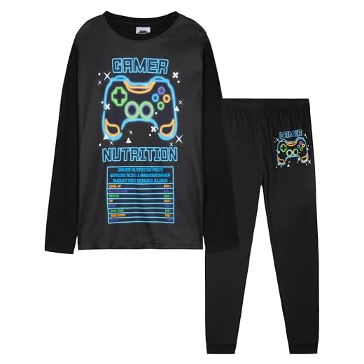 CityComfort Pijama Niño Manga Larga Invierno Pijamas Divertidos Niños Juvenil Chico Largo con Diseño Gaming Ropa de Dormir (7-8 Años, Multi Gaming)
