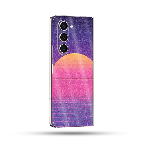 Image of MightySkins Glossy Glitter Skin Compatible With Samsung Galaxy Z Fold 5 Full Wrap - Synthwave Sunset | Protective, Durable High-Gloss Glitter Finish | Easy To Apply and Change Styles | Made in the USA
