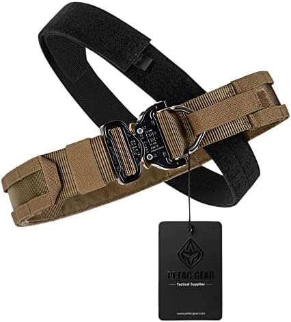 PETAC GEAR Tactical Battle Belt With Cobra Buckle D-Ring | Military Heavy Duty Rigger Gun Belts | Inner Outer Molle Belt.