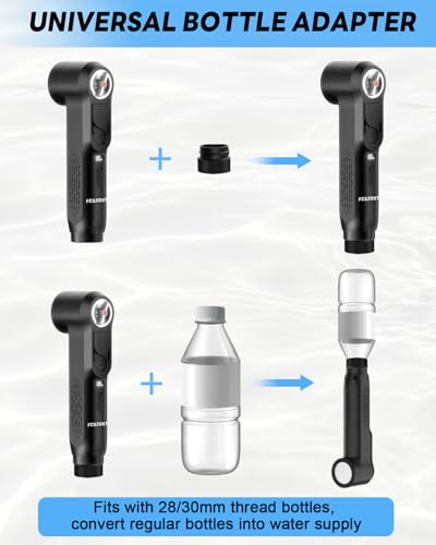 Bidé portátil recargable eléctrico para viaje con batería de 1600mAh, tanque de 2.5L, modos de rociado dual (chorro/ducha), bidé impermeable IPX6 personal para hogar y baño miniatura 4