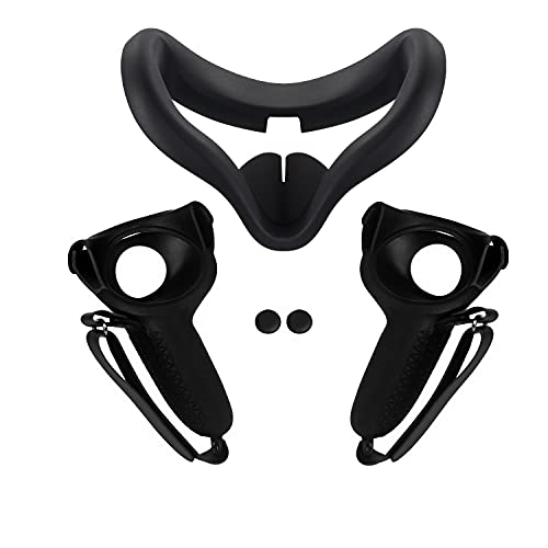Sinbomay- Silicone Touch Controller Grip Cover &Face Cover Mask for Oculus Quest 2 Accessories Knuckle Strap Set , Anti-Throw Handle Protective Sleeve with Adjustable Hand Strap