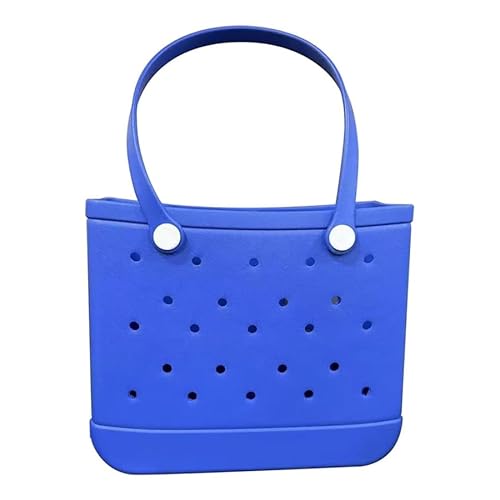 HJHB1WL 2024 - Bolsa de goma para playa, bolsa de viaje impermeable para mujer, lavable, para deportes, playa (azul 2, grande), azul marino, Large