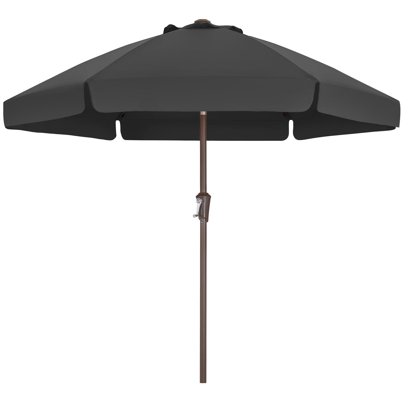 ABCCANOPY Patio Umbrella 7.5ft, Outdoor Table Umbrella with Push Button Tilt and Crank, 8 Ribs Umbrella for Patio Pool Garden Deck (Dark Gray)