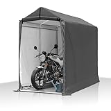GARTOO 6 x 3ft Outdoor Cycle Storage Shelter - Bike Shed with Roll-up Door & Ventilate Window, Polyethylene Canopy Bicycle Garage for Garden, Domestic, Outdoor, Rain Shelter