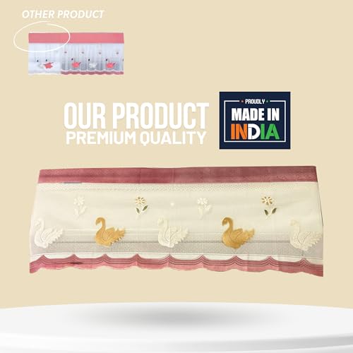 Image of Cotton Net Split AC Cover Indoor Unit for 1.5 Ton Capacity AC, Premium Work Indoor AC Dust Protection Cover Designer Summer Ac Cover for 1.5 Ton Ac (38 X 15.35 X 7.8 inch, Peach)