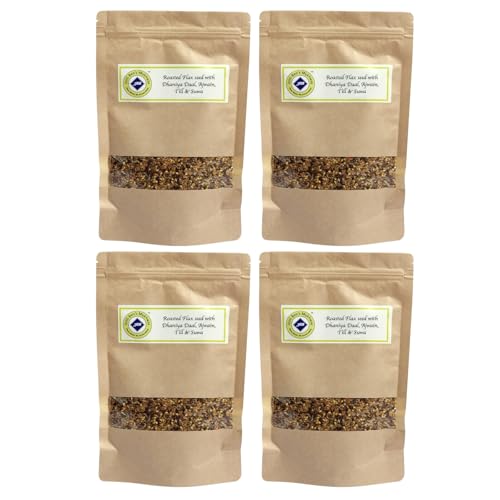 Image of Jyoti Ben's Mukhwas - Roasted Flax seed with Dhaniya Daal, Ajwain, Till(Sesame) & Suwa (Dill Seed) | Digestive Mouth Freshener | Crunchy Mix | Pack of 4
