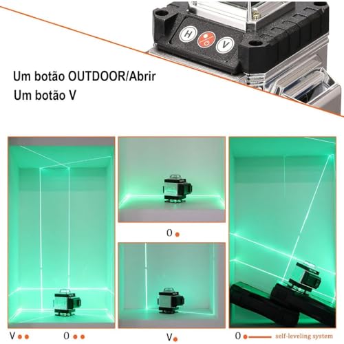 Nível a laser de 16 linhas com suporte para controle remoto