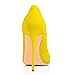 EDEFS Zapatos de Tacon de Alto Terciopelo para Mujer Amarillo EU37