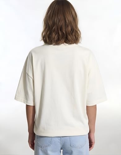 Image of Tfortees Women Cotton Oversized T-Shirt Casual Wear | Relaxed Fit, Round Neck