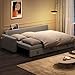 Yaheetech Sectional Sofa L-Shaped Sofa Couch Bed w/Chaise & USB, Reversible Couch Sleeper w/Pull Out Bed & Storage Space Living Room Light Gray