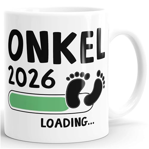MoonWorks® Tasse Schwangerschaft verkünden - Onkel 2026 Loading - Geschenk für werdenden Onkel - Keramik Weiss unisize – Ansicht 1
