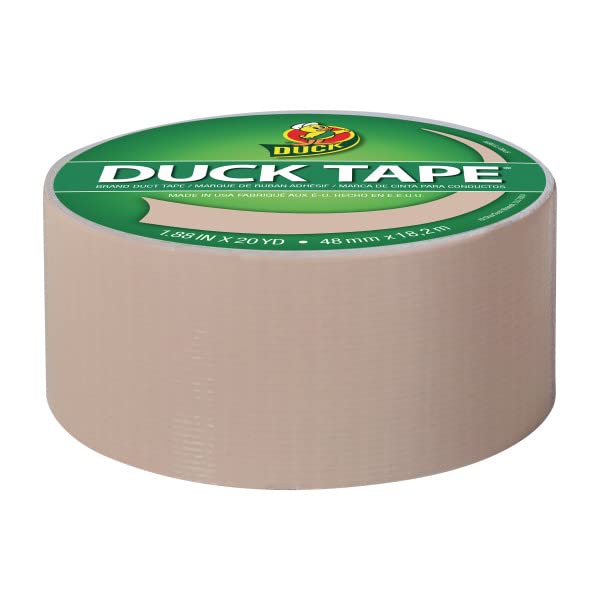 Image of Duck Brand 283264 Color Duct Tape, Beige, 1.88 Inches x 20 Yards Each Roll, 3 Rolls