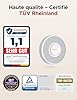 X-Sense Détecteur de Fumée Connecté avec Alertes Vocales Français et 17 Zones, Alarme Incendie Wi-FI Interconnectée avec Station de Base SBS50, XS0B-MR61