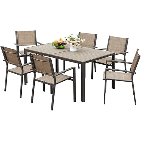 JUMMICO 7 Piece Outdoor Dining Set Cover