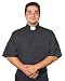 Men's Tab Collar Clergy Shirt Short Sleeves (17 - 17 1/2, Black)