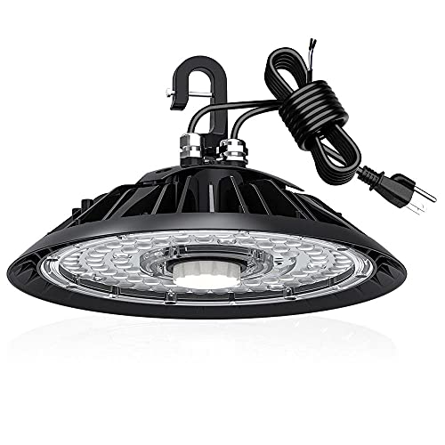 Featured Product Konlite LED High Bay Light 150W Black 23600lm 5000K Dimmable 8' Cable with Plug UL and DLC Commercial Light for Workshop/Warehouse/Gym/Garage