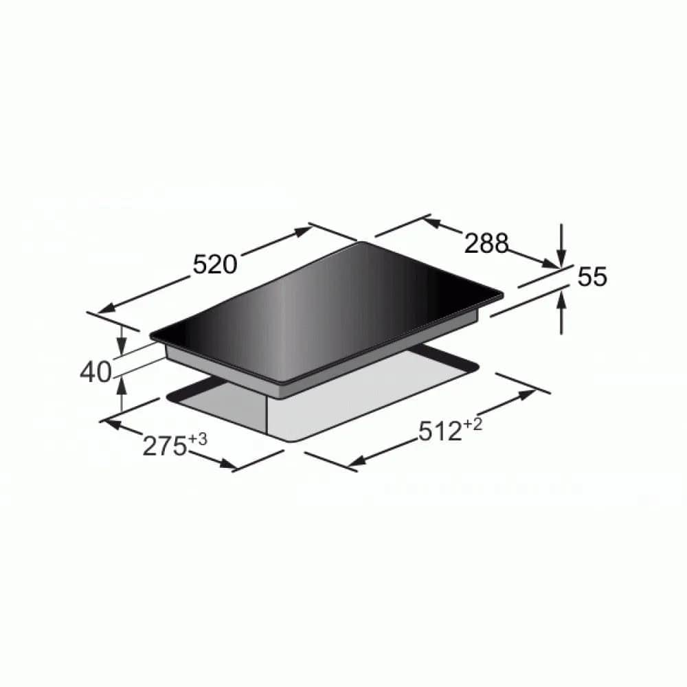 Kaiser KCT 3726 FIW Domino piano cottura a induzione 30 cm Piano cottura Bordi inclinati bianco