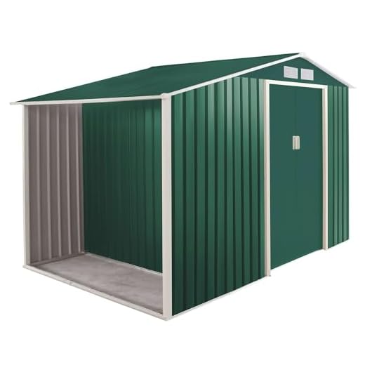 Garden Cottage Casetta Attrezzi in Lamiera Metalgreen L278 con legnaia - L278xP127xH195 cm