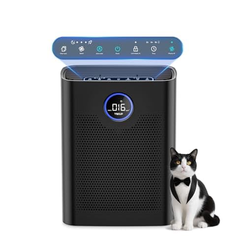 Air Purifiers for Home Large Room up to 2200 ft², VNIUP H14 True HEPA Air Purifier for Bedroom, PM 2.5 Display Air Quality Sensor Air Cleaner for for Whole Home Dorm Room Bedroom Office, ZQA