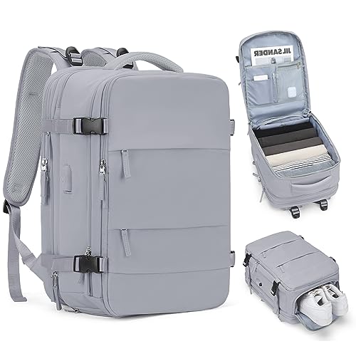Image of coofay Expandable Backpack For Traveling On Airplane Carry On Backpack Flight Approved Personal Item Travel Backpack For Women Men Airline Approved Gym Bag With Shoe Compartment Travel Weekender Bag