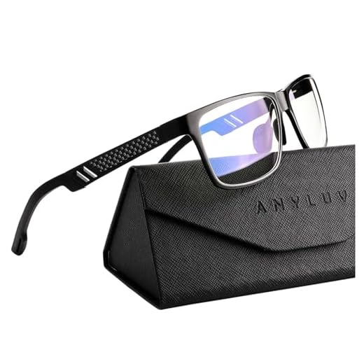 ANYLUV Blue Light Blocking Glasses Men Computer Gaming Glasses Lightweight Al-Mg Metal Anti Eyestrain Eye Protection