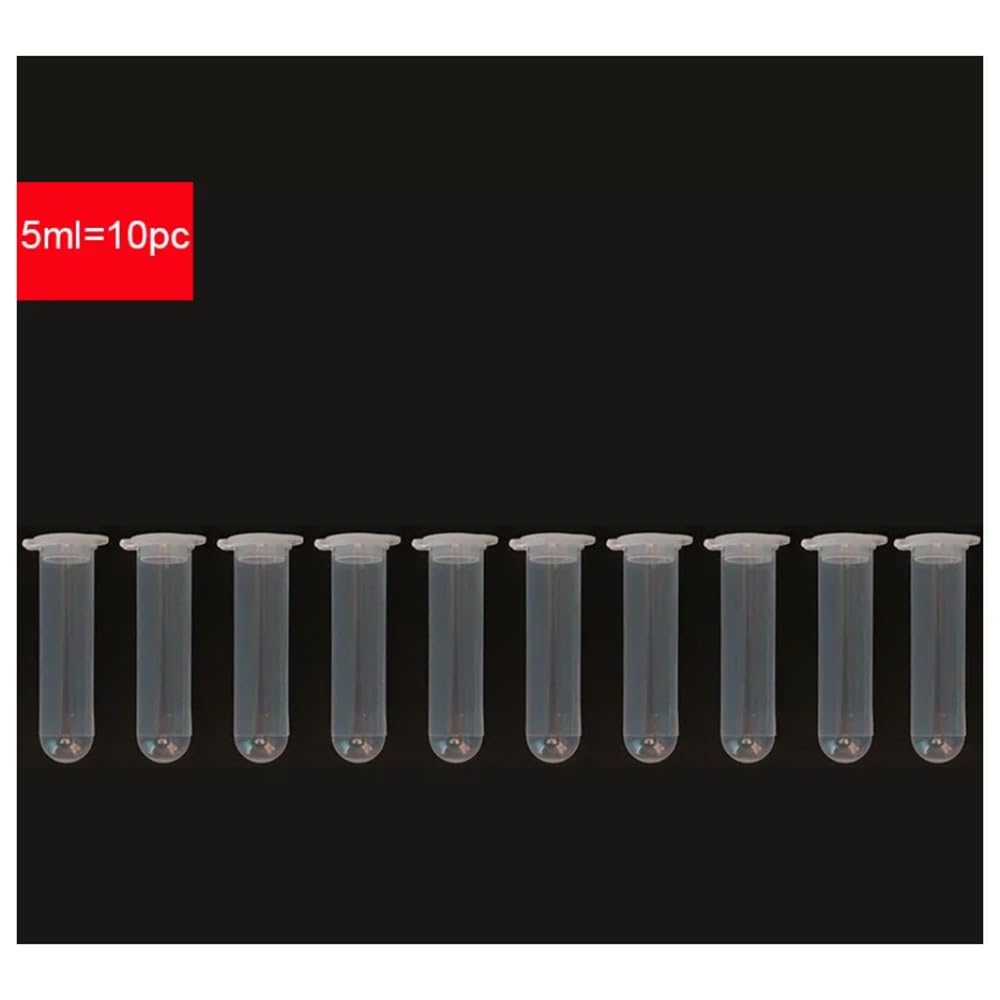 10pc 2/7/5/10ML Forniture Da Laboratorio Campione Contenitore A Scatto for Tubo Da Centrifuga In Plastica Trasparente PE(5ML)