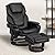 Flash Furniture Contemporary Leather Recliner and Ottoman with Swiveling Mahogany Wood Base by Flash Furniture