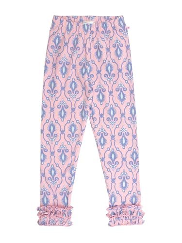 Image of RuffleButts Toddler Girl Merry & Bright Ruffle Leggings - Ankle Leggings | 75% Cotton 23% Spandex 2% Elastane, Breathable Lightweight, Elastic Waistband, Signature Rear Detail To 4T, Machine Washable