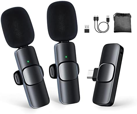 Moman Bezprzewodowy mikrofon Lavalier, CP1X (C) 2,4 GHz Type-C &USB 2TX&1RX mikrofon wtykowy do telefonów z systemem Android, tabletów, Vlogów, streamingu na żywo, Tiktok, bezprzewodowy mikrofon