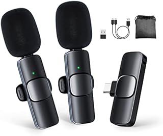 Moman Bezprzewodowy mikrofon Lavalier, CP1X (C) 2,4 GHz Type-C &USB 2TX&1RX mikrofon wtykowy do telefonów z systemem Android, tabletów, Vlogów, streamingu na żywo, Tiktok, bezprzewodowy mikrofon